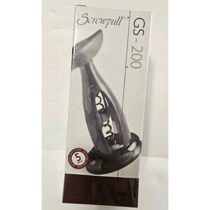 Screwpull GS-200 Table Wine Opener Corkscrew w/ Stand Silver Dark Brown NOS Seal
